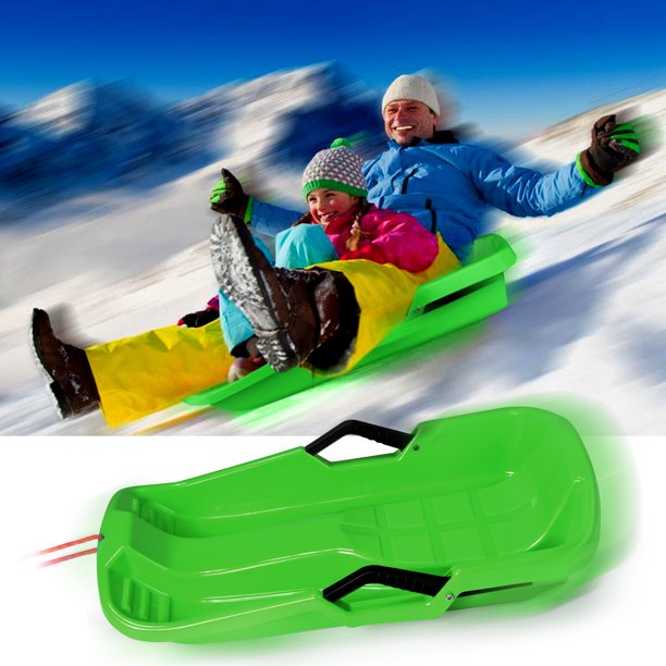 IMAGE Winter Plastic Snow Sled Boat w Integrated Brake HandleGreen for