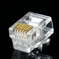 thumbnail image 2 of Wholesale RJ12 Connector 6P6C Modular Head Phone Cable Plug Gold Plated Crimp Network RJ 12 Telephone Connectors Crystal Plugs Clear 1000pcs, 2 of 4