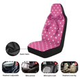 thumbnail image 6 of XYZCANDO Pink Bow Car Seat Covers for Women, White Dots Front Seat Protectors, Stylish Auto Interior Decor Accessories, 6 of 7