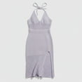 thumbnail image 7 of VEKDONE Strap Dress for Women Oversized Sexy Halter Scoop Neck Sundress Casual Side Split Backless Dresses Hollow Out Breathable Beach Dress Purple L, 7 of 7