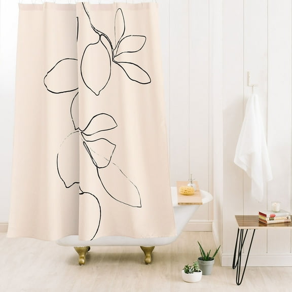 Society6 Nadja Minimal Lemons Shower Curtain 71" x 74"