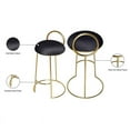 thumbnail image 4 of Meridian Furniture Ring Soft Black Velvet Counter Stool in Brushed Gold Finish, 4 of 5