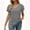 Gray, variant on Tbopshirt Top for Women Fashion Casual Solid Color Buttons Comfortable Short Sleeve Sweatshirt Tops Blouse