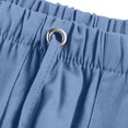 thumbnail image 6 of Zimjoy Men's Cotton Linen Pants Oversized Loose Straight Leg Pants Textured Drawstring Summer Beach Trousers with Large Pockets,Light Blue L, 6 of 6