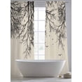 thumbnail image 4 of Beige Black Branches Sheer Curtains 108 Inch Length 2 Panels Set, Botanical Dead Tree Birds Voile Window Treatment Semi Sheer Long Curtains Drapes for Bedroom/Living Room/Kitchen 52"x108"x2, 4 of 7