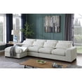 thumbnail image 2 of 123.24'' Fabric Square Arm Modular Reversible Sectional Sofa & Ottoman-Beige, 2 of 9