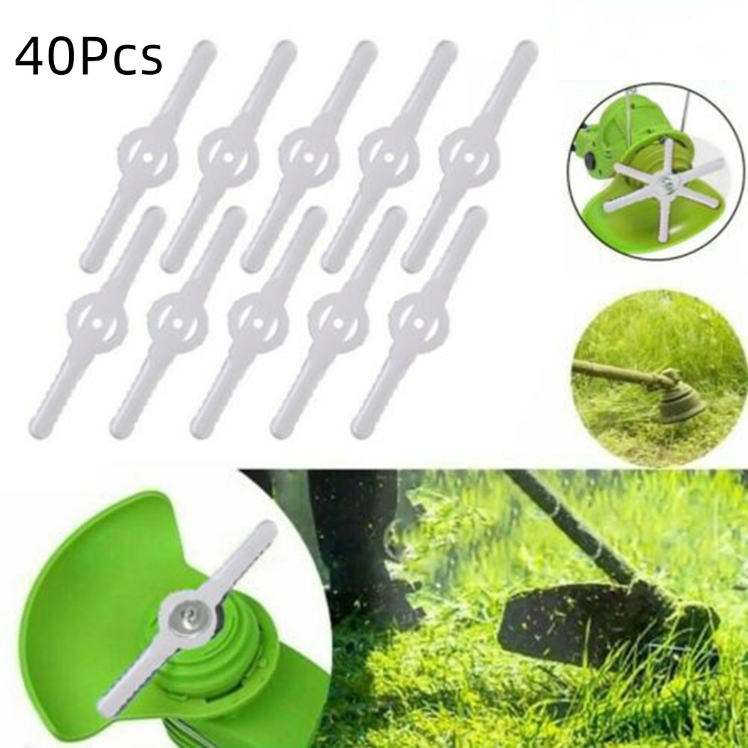 Ruibeauty 40Pcs String Trimmer Head Blades Replace Plastic Cutter