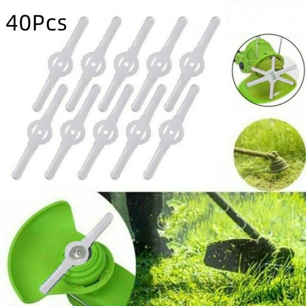 Ruibeauty 40Pcs String Trimmer Head Blades Replace Plastic Cutter