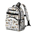 thumbnail image 1 of Excavator and Mountain White Pattern Cute School Backpack Bag for School with Padded Back and Adjustable Shoulder Straps 15.25"x11.5"x5.25", 1 of 2