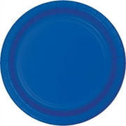 Cobalt Blue Round Paper Dessert Plates 75 Count for 75 Guests