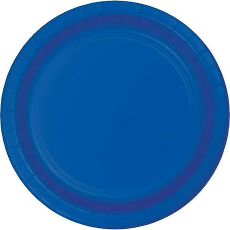 Cobalt Blue Round Paper Dessert Plates 75 Count for 75 Guests