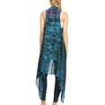 thumbnail image 2 of Sakkas Ivana Women's Oversized Draped Open Front Sleeveless Cardigan in Tie Dye - Teal - Plus Size, 2 of 5
