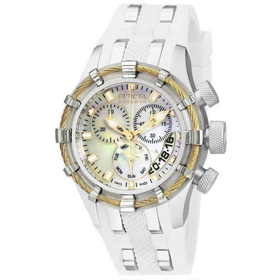 Invicta Women's 6945 Reserve White Rubber Strap Chronograph Watch