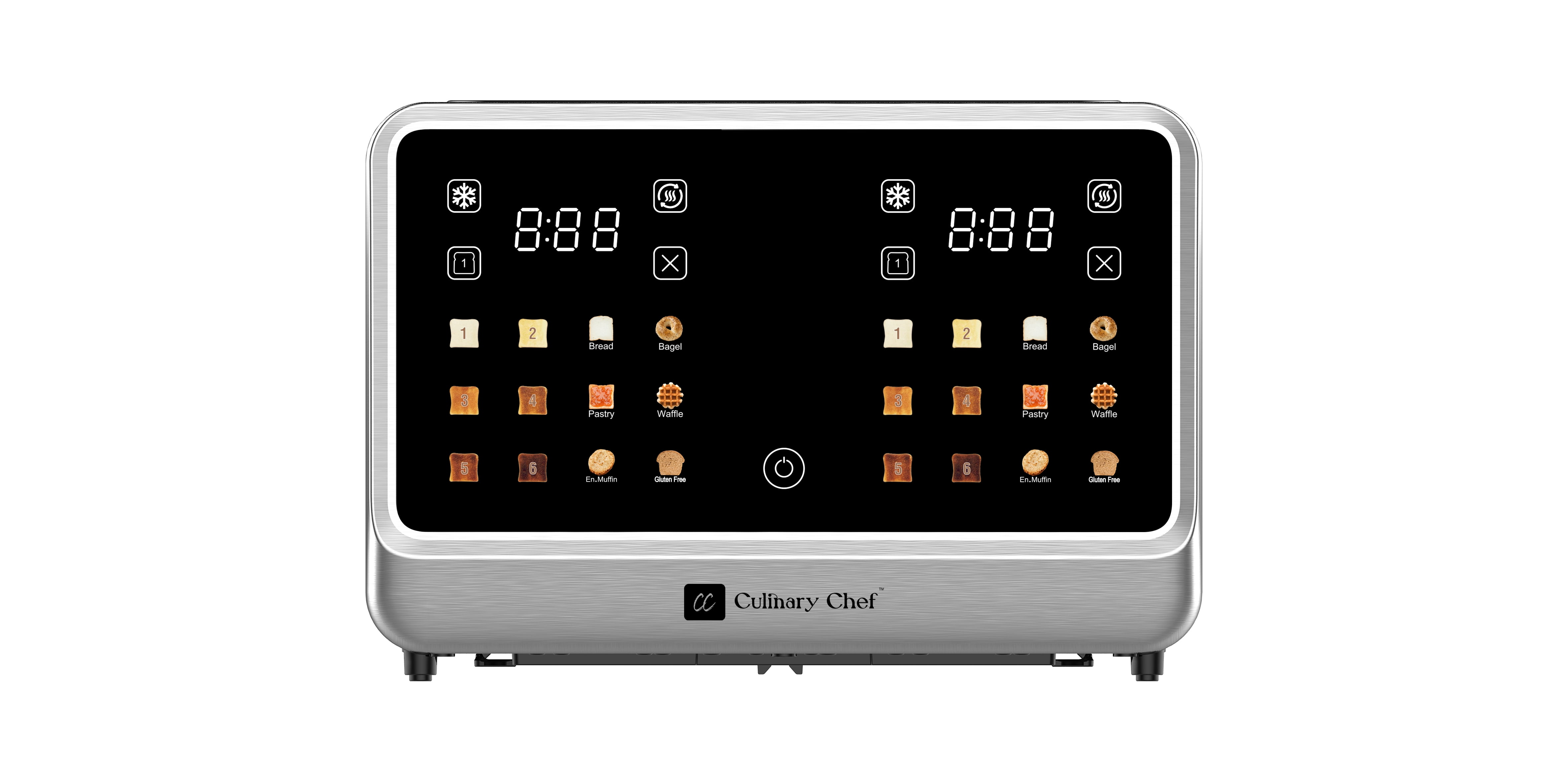 Culinary Chef, Touchscreen 4 Slice Toaster, Stainless Steel