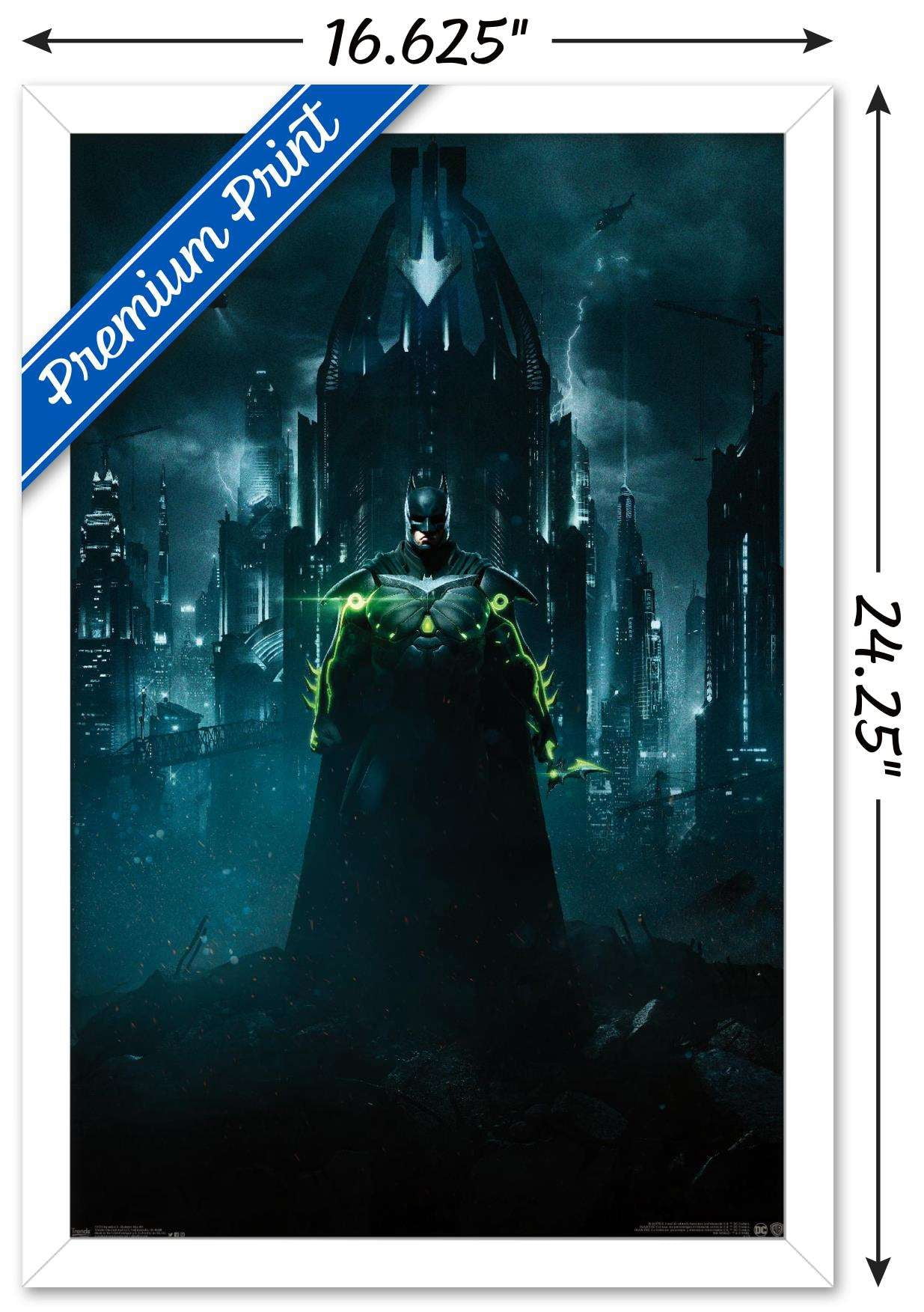 DC Comics Video Game - Injustice: Gods Among Us 2 - Batman Key Art Wall Poster, 14.725" x 22.375", Framed