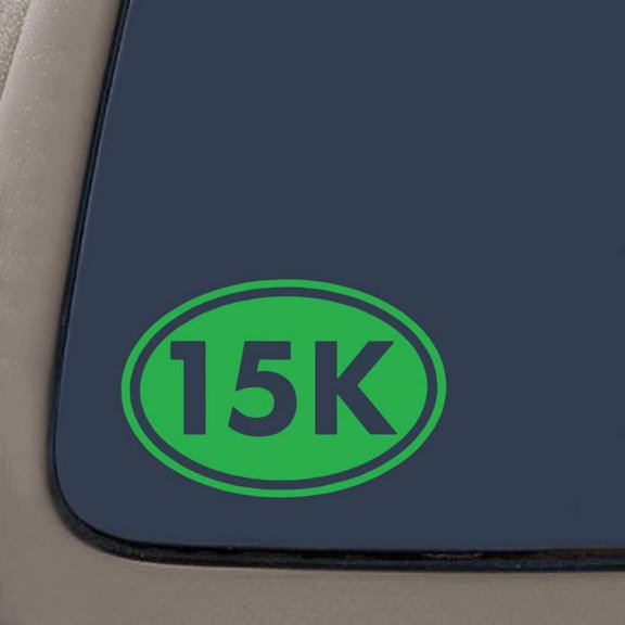 15K Vinyl Decal | 5.25-Inches By 3.5-Inches | Green | Car Truck Van SUV Laptop Macbook Wall Decals