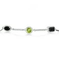 thumbnail image 2 of Gem Stone King 1.51 Ct Oval Black Onyx Green Peridot 925 Sterling Silver Bracelet for Women, 2 of 3