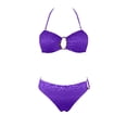 thumbnail image 4 of DHFJKG Two Piece Swimsuits Women Bikini Set Side Tie Halter Top High Waist Briefs Bottoms Leopard Print Summer Holiday Beachwear, 4 of 5