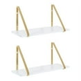thumbnail image 2 of Kate and Laurel Soloman Modern Wooden Shelves, White and Gold, 18 inch, 2 Piece Set, 2 of 3