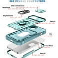 thumbnail image 4 of Case for iPhone 14, Camera Cover Phone Case with Rotation Ring Stand for Apple iPhone 14 - Green, 4 of 14