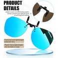 thumbnail image 6 of Joopin Polarized Clip on Sunglasses for Women Men Rimless Flip Up Anti-Glare Driving Glasses(Mirrored Blue), 6 of 9