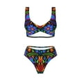 thumbnail image 4 of Daiia Colorful Floral Women's Bikini Set Two Piece Swimsuit High Waisted Bikini Adjustable Straps Bikini Perfect for Beach, Pool, and Summer Vacation-XX-Large, 4 of 9