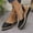 Black, variant on Women's Espadrille Wedge Sandals Patent Pointed Toe Slingback Casual Summer Footwear White 40