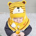 thumbnail image 3 of Sunjoy Tech Unisex Winter Kids Baby Cartoon Bear Stripe Knit Hat Cap Scarf Earmuff Warm Set, 3 of 4