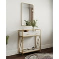thumbnail image 5 of Leick Home Claudette Mixed Metal and Wood 30" Hall Stand with Drawer, White/Satin Gold, 5 of 14