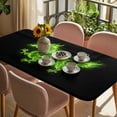 thumbnail image 3 of Dragon Flames Table Cloths for 5 Foot Rectangle Tables, Green Dragons Abstract Modern Art Patio Waterproof Elastic Fitted Tablecloths, Washable Rectangular Table Cover for Camping, 3 of 8