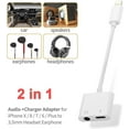 thumbnail image 3 of iPhone Adapter for AUX Charger, 2 in 1 Lightning to 3.5mm iPhone Jack AUX Audio Adapter & Charger for iPhone 11/11 Pro/XS/XR/X/8 7 6, iPad, iPod, Support Calling & Music,White, 3 of 9