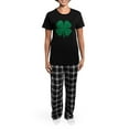 thumbnail image 4 of CafePress - Washed Shamrock Women's Dark Pajamas - Women's Short Sleeve Print T-Shirt and Pants Dark Cotton Pajama Set, 4 of 7