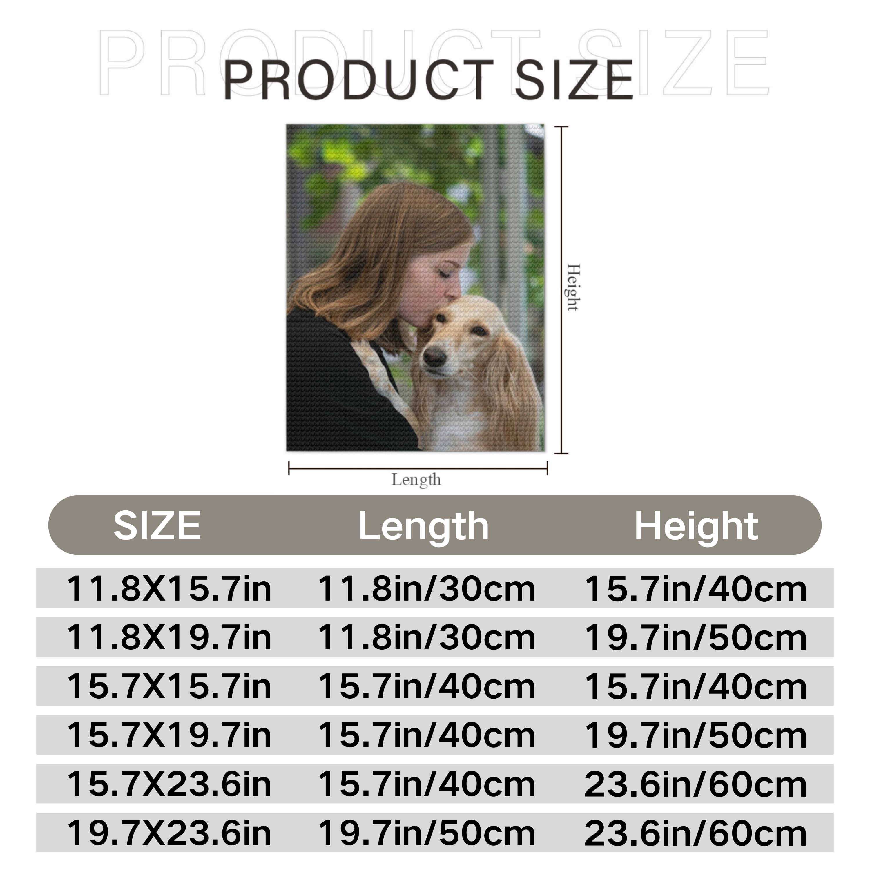 Custom Photo Diamond Painting, Personalized DIY Diamond Art Kits for Adults, Create Your Own Diamond Arts for Home Decor and Gifts, Round Drill, 11.8x19.7inch/30x50cm.