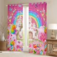 thumbnail image 2 of Manfei Dreamy Princess Castle Blackout Curtains Set of 2 (52x84 Each),Sweet Candy Dessert Window Curtains,Pink Fairy Tale Curtains and Drapes For Girls,Super Cozy Room Decor, 2 of 6