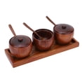 thumbnail image 3 of Rdeghly Spice Pot, Seasoning Pot Spice Jar Set, Wood Box Durable Non-Toxic Sugar Bowl For Coffee, 3 of 7