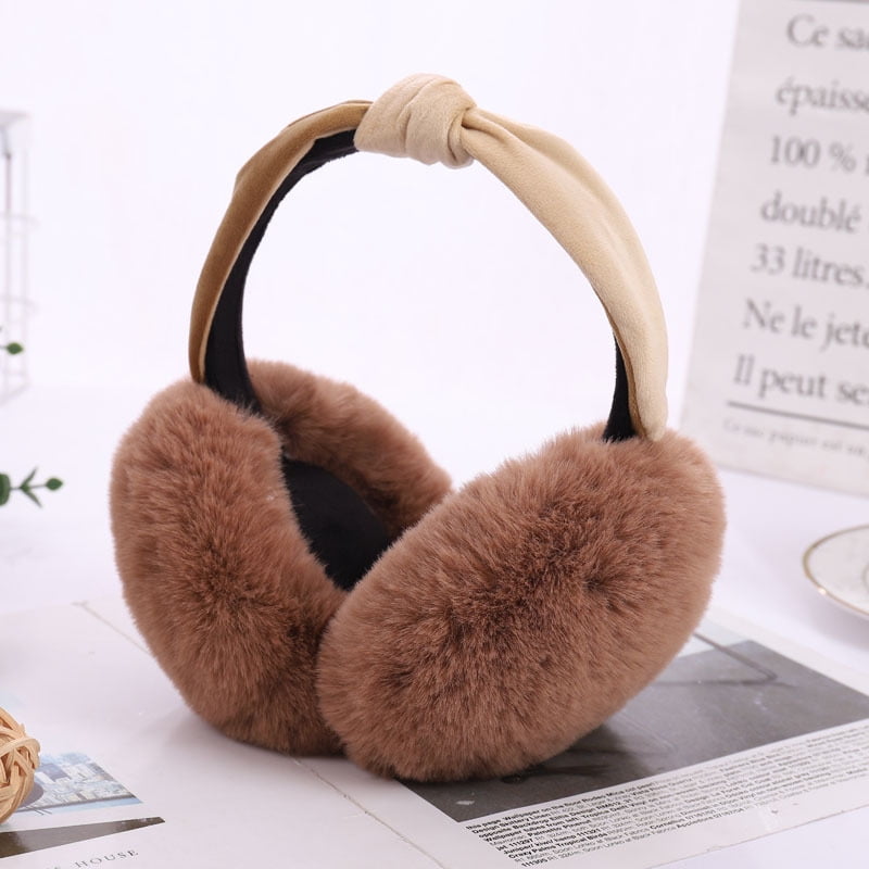 Women's winter warm earmuffs cute ear warmers outdoor foldable (deep coffee) Walmart Canada