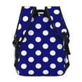 thumbnail image 4 of Japuie Navy And White Polka Dot Print Laptop Backpack for Work, College, Travel, Lightweight Waterproof Daily Backpacks for Men Women,Lightweight Casual Travel Daypack, 4 of 5
