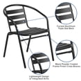 thumbnail image 2 of Flash Furniture Black Metal Aluminium Slats Restaurant Stack Chair, 2 of 9