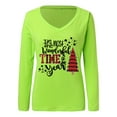 thumbnail image 4 of Lroveb Christmas Shirts for Women Tops Fall Casual Blouse Winter Tunic Top V Neck Tee Long Sleeve Tshirts Graphic T Shirts, 4 of 6