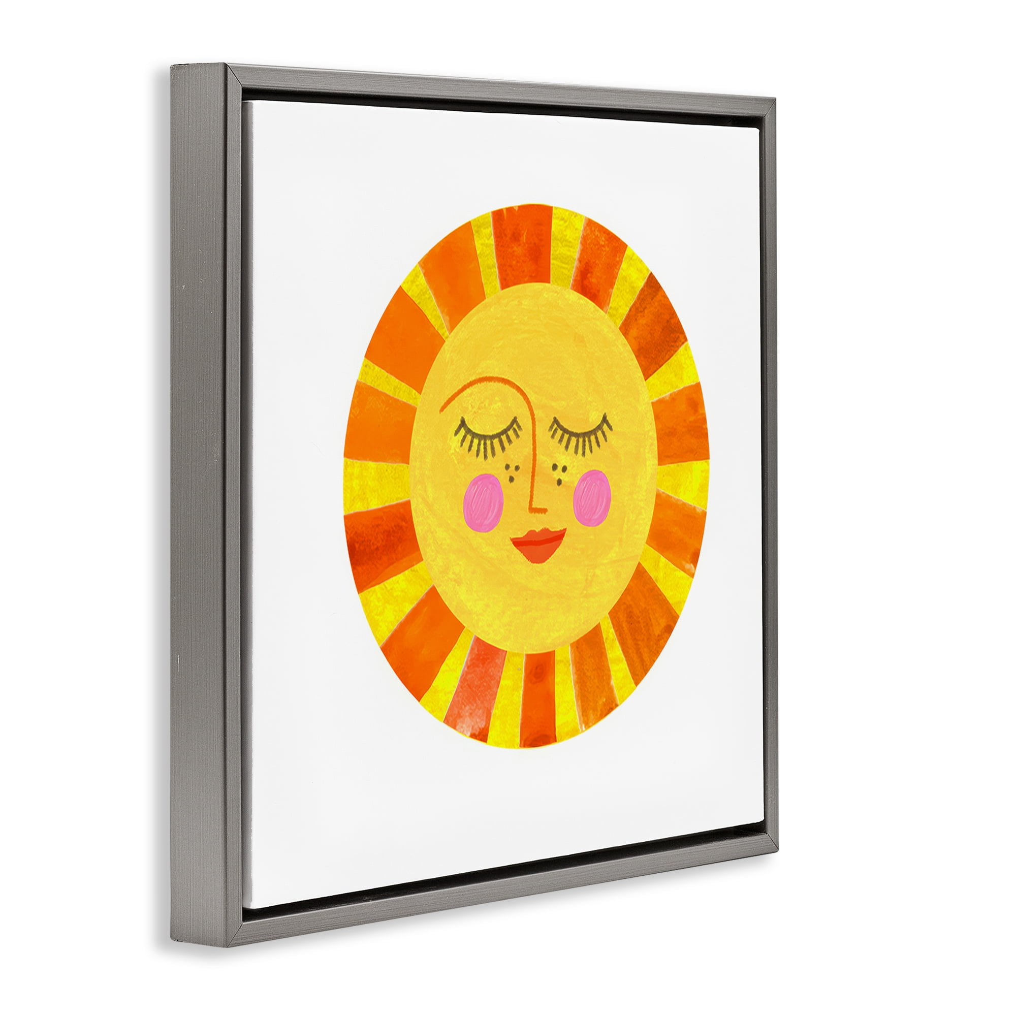 Stupell Industries Simple Warm Sunshine Gray Framed Floater Canvas Wall Art, design by Katherine Herrell Studio