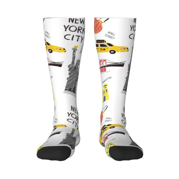 Balery New York Calcetines novedosos Calcetines deportivos Calcetines hasta la rodilla Calcetines de algodón Calcetines originales y geniales