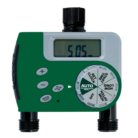 - Orbit Digital Two Automatic Outlet Hose Faucet Lawn Watering Timer - 58910