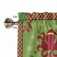 thumbnail image 5 of Christmas Red Kitchen Curtains and Valances Set, Octopus Green Checked Snowflake Plants Rod Pocket Window Valance 18 Inch Window Curtain Panels for Living Room Bedroom Laundry, 27.5x24in, 3 Pieces, 5 of 7