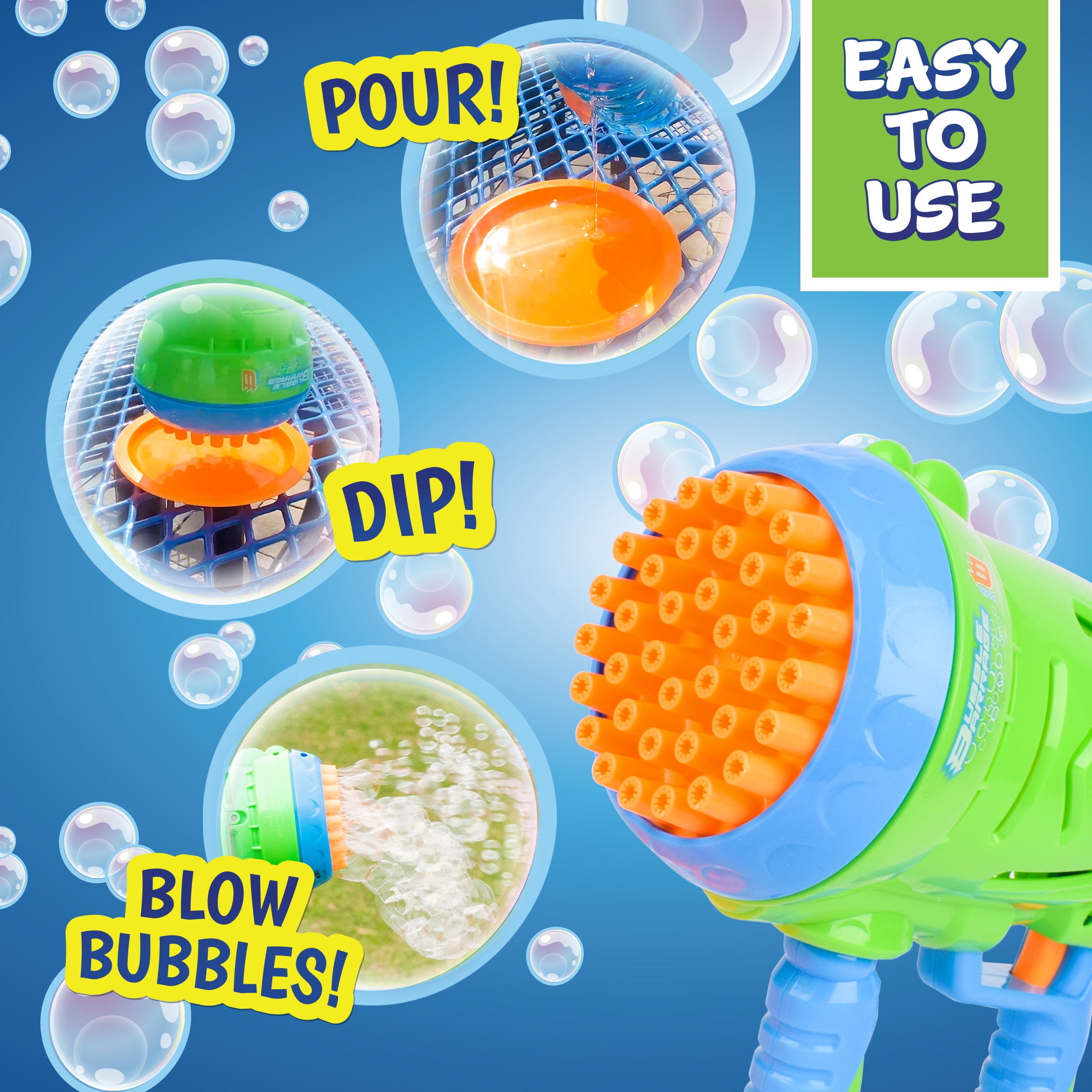 The Extreme Bubble Blowing Gun Blows Hundreds of Bubbles a Minute