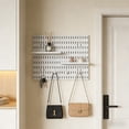 thumbnail image 4 of No Punch Pegboard Wall Mount Multi Functional Drains Basket Storage Rack, Heavy Duty Kitchen Wall Organizer with Adhesive Installation, Plastic Space Saving Organizer for Bathroom Garage, 4 of 6