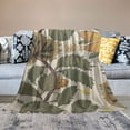 thumbnail image 2 of Fenyluxe Flower Pattern Leaf Print Throw Blanket for Bed Couch Car - Lightweight Exquisite Gift for All Seasons - Kids and Adults 60x80in, 2 of 6