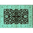 thumbnail image 1 of Ahgly Company Indoor Rectangle Oriental Turquoise Blue Industrial Area Rugs, 7' x 10', 1 of 4