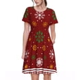 thumbnail image 1 of Balery Merry Christmas Vestidos sueltos de manga corta para mujer, vestidos de verano 2025, vestidos casuales de corte A con vuelo., 1 of 6