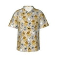 thumbnail image 2 of Xecao Music Dancing Cat print Hawaiian shirt - a stylish short-sleeve button-down for men, perfect for casual beach and tropical outings., 2 of 9