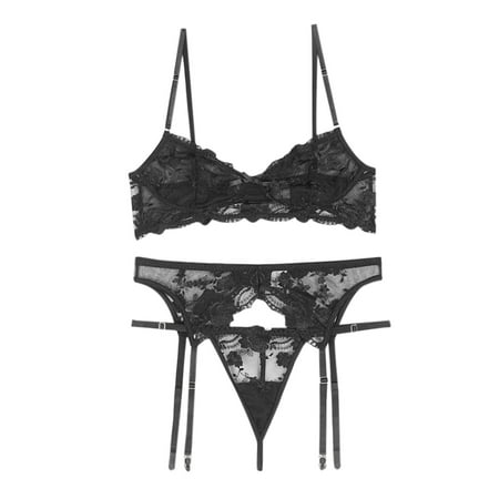 

wendunide underwear women Women Ladies y Valentine Lingerie Lace Babydoll Underwear Nightwear Sleepwear Black S
